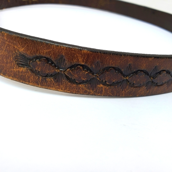 Python & Turquiose Leather Belt Genuine by Southwick / Western Boho - Picture 12 of 16